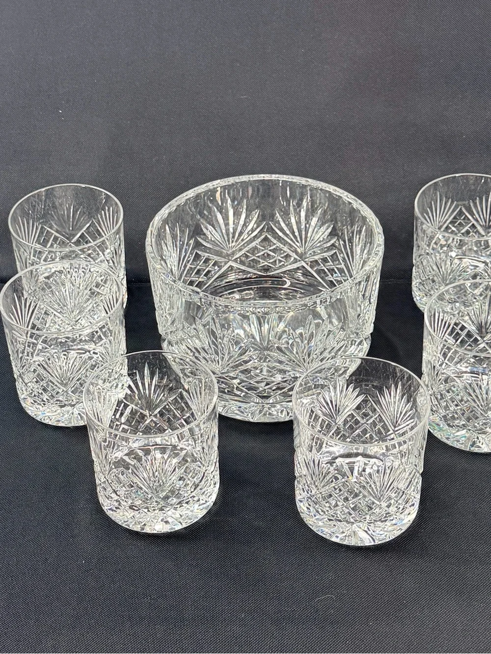 Edinburgh Lead Crystal Whiskey Tumbler Set with Matching Ice Bucket